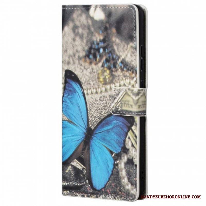 Etui Folio do Poco M4 Pro 5G Niebieski Motyl