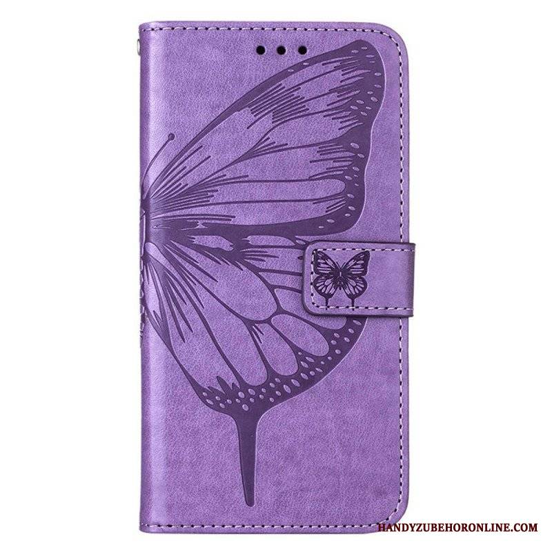 Etui Folio do Poco X4 GT z Łańcuch Motyl W Paski