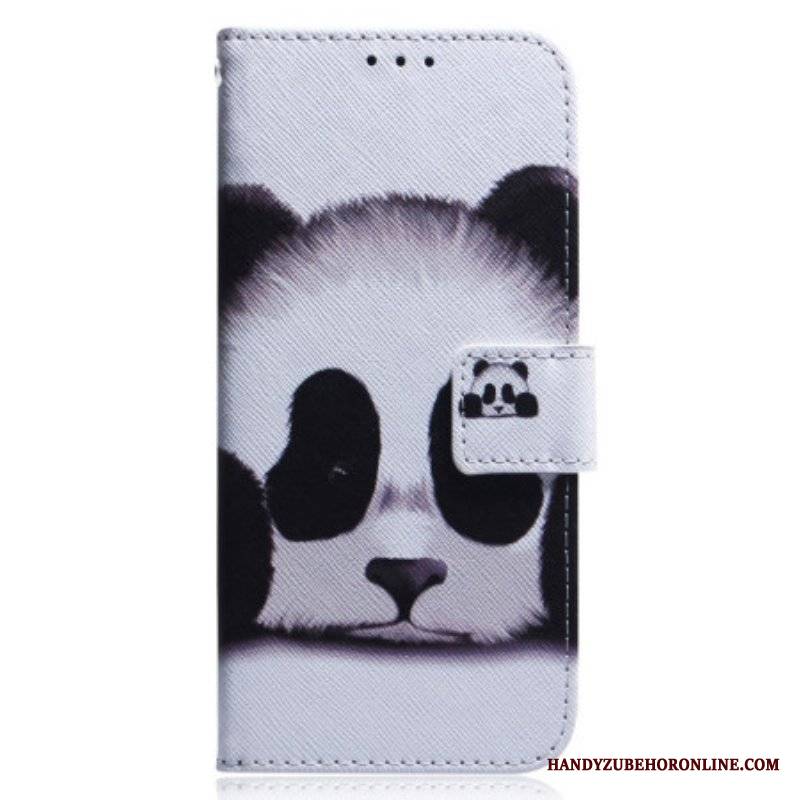 Etui Folio do Poco X5 5G z Łańcuch Paskowata Panda