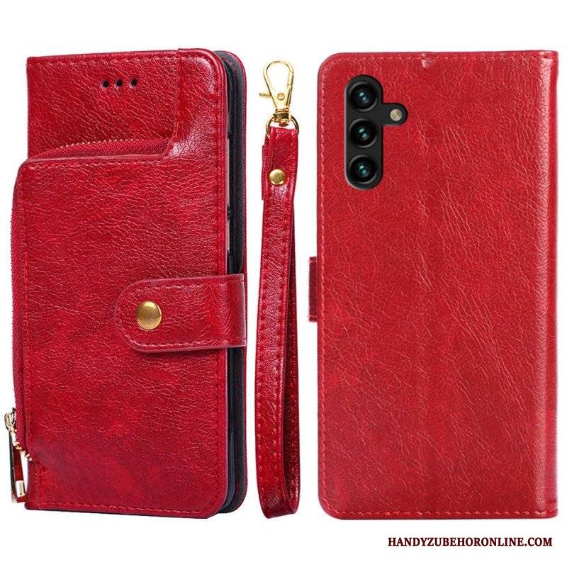 Etui Folio do Samsung Galaxy A13 5G / A04s Przednia Portmonetka I Smycz