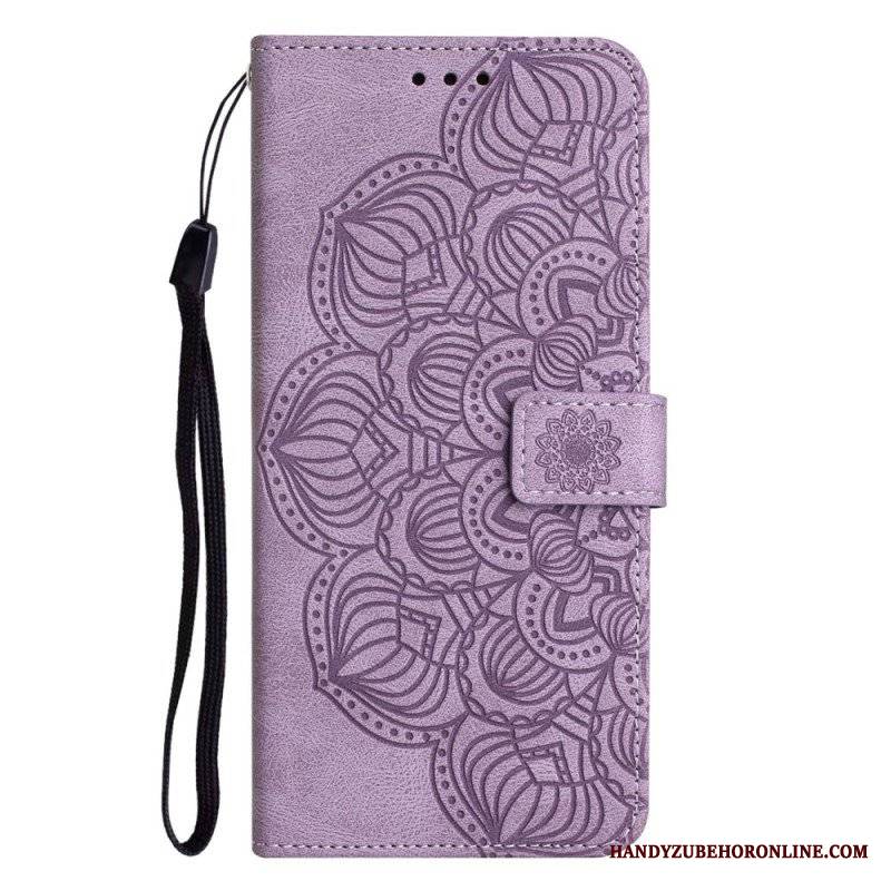 Etui Folio do Samsung Galaxy A13 z Łańcuch Mandala Z Paskami W Stylu Vintage