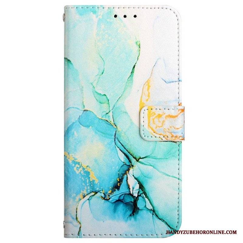 Etui Folio do Samsung Galaxy A13 z Łańcuch Pasek Marmuru