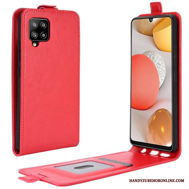 Etui Folio do Samsung Galaxy A42 5G Skórzany Futerał Pionowa Klapa Z Efektem Skóry