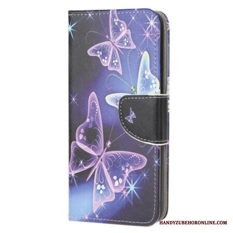 Etui Folio do Samsung Galaxy A51 5G Neonowe Motyle