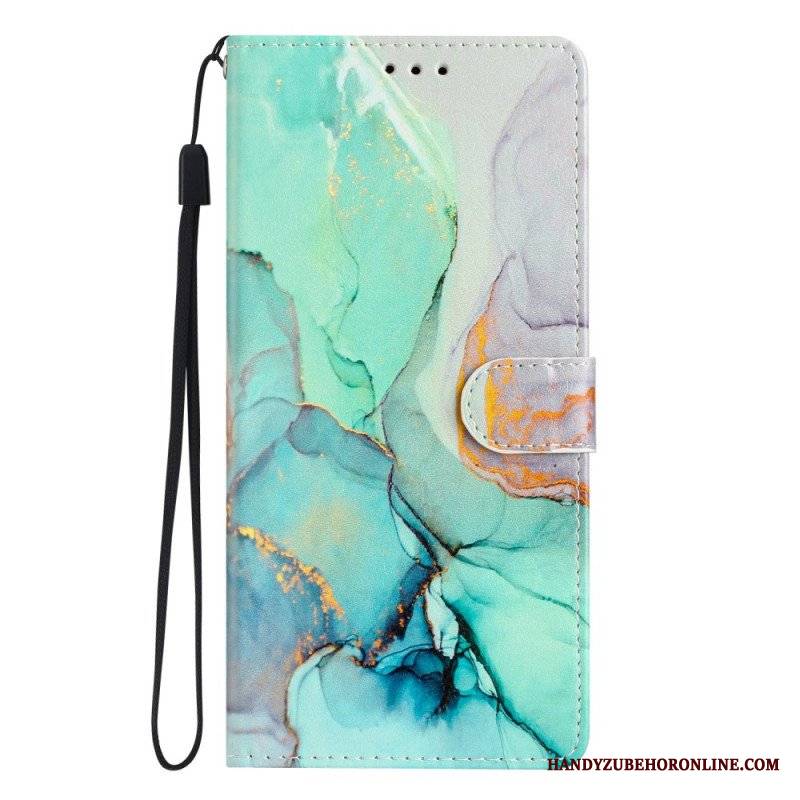 Etui Folio do Samsung Galaxy A53 5G z Łańcuch Pasek Marmuru