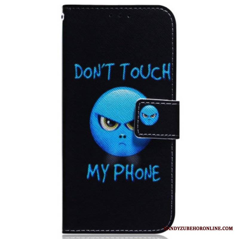 Etui Folio do Samsung Galaxy A54 5G Emoji Nie Dotykaj Mojego Telefonu