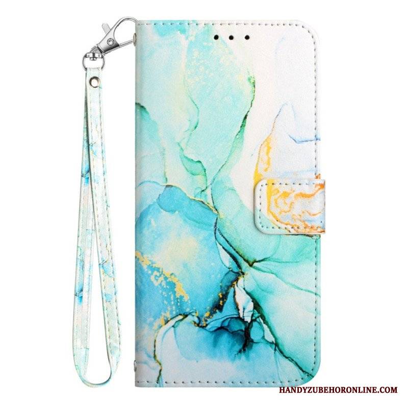 Etui Folio do Samsung Galaxy A54 5G z Łańcuch Pasek Marmuru