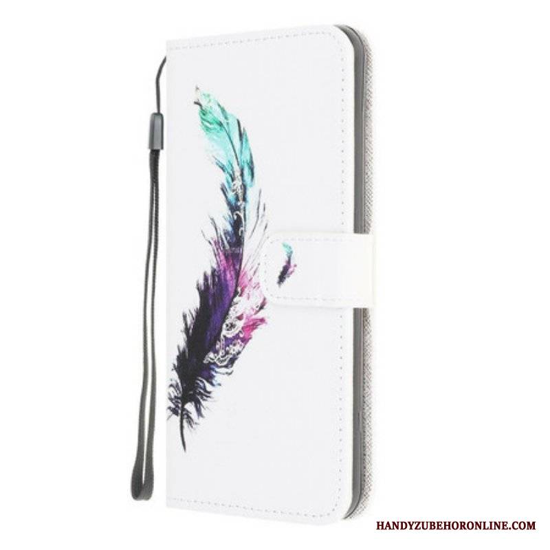 Etui Folio do Samsung Galaxy M12 / A12 z Łańcuch Pióro Z Smyczą