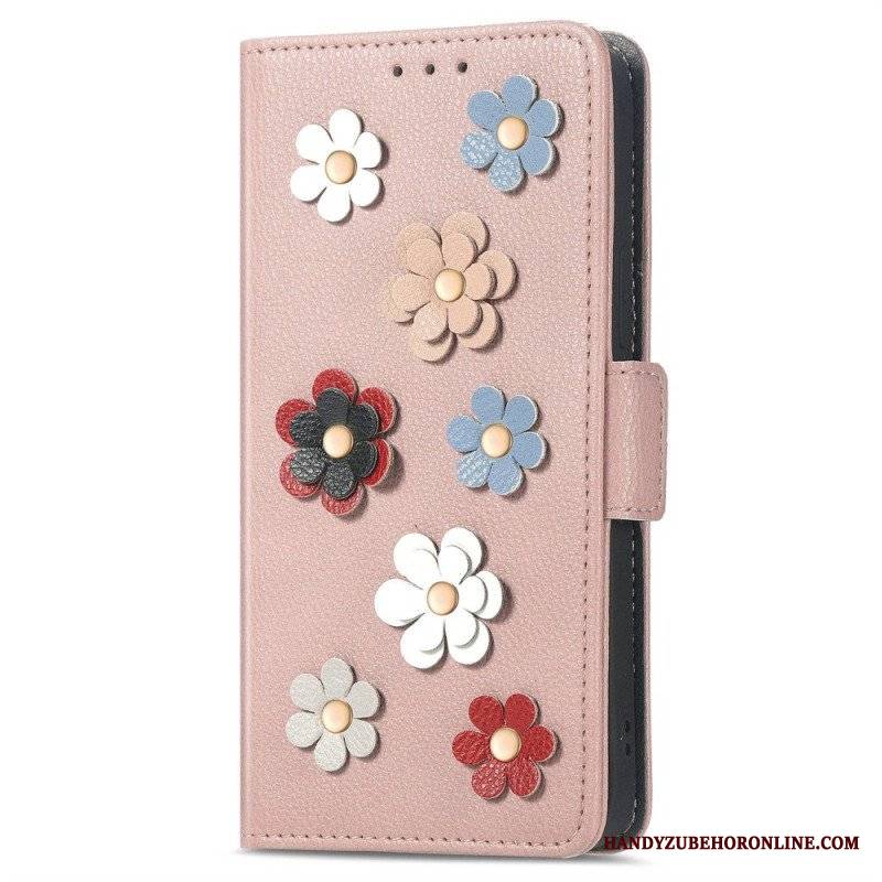 Etui Folio do Samsung Galaxy M13 Kwiaty 3d