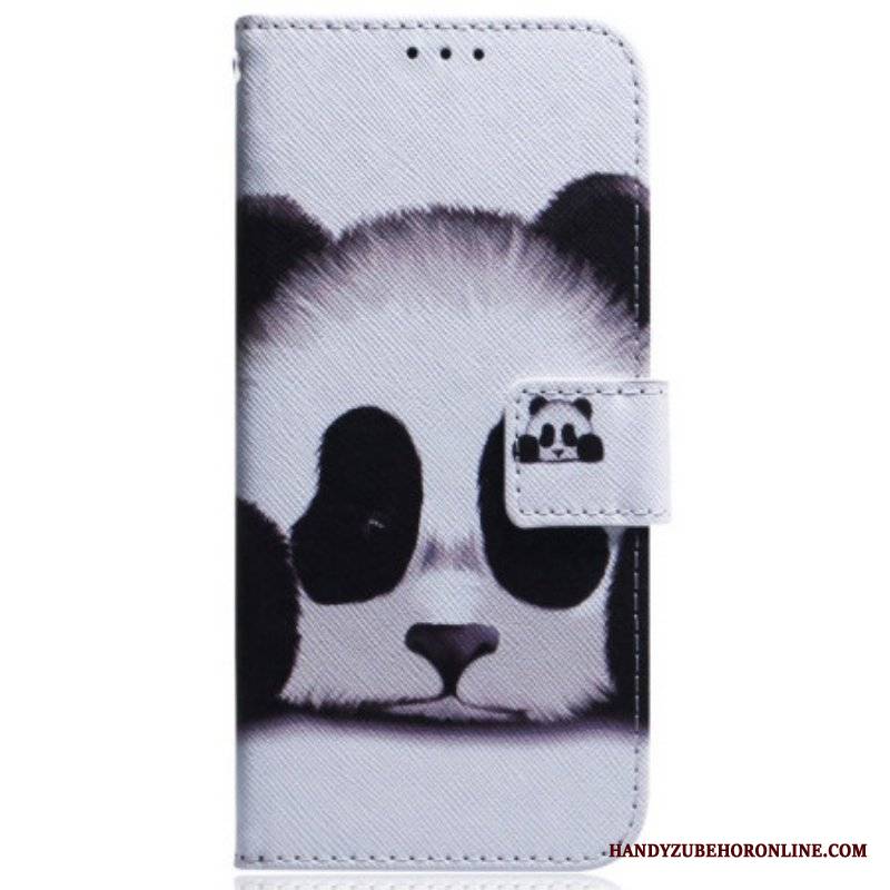 Etui Folio do Samsung Galaxy M13 z Łańcuch Paskowata Panda