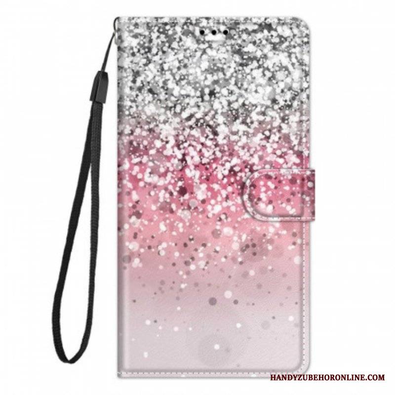 Etui Folio do Samsung Galaxy M23 5G Cekiny Z Paskiem