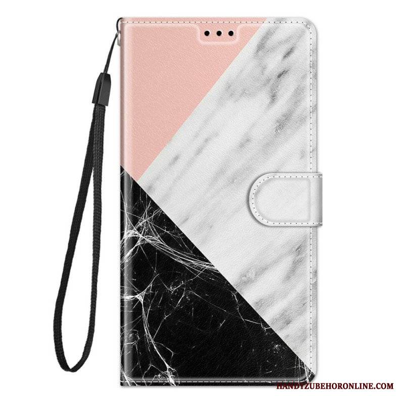 Etui Folio do Samsung Galaxy M23 5G Marmur I Smycz