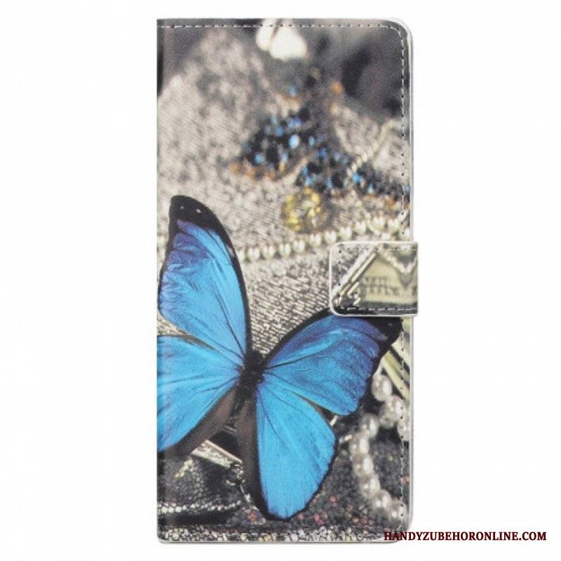 Etui Folio do Samsung Galaxy M23 5G Niebieski Motyl