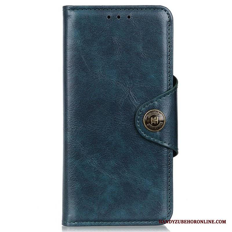 Etui Folio do Samsung Galaxy M23 5G Patentowy Guzik Z Imitacji Skóry Khazneh