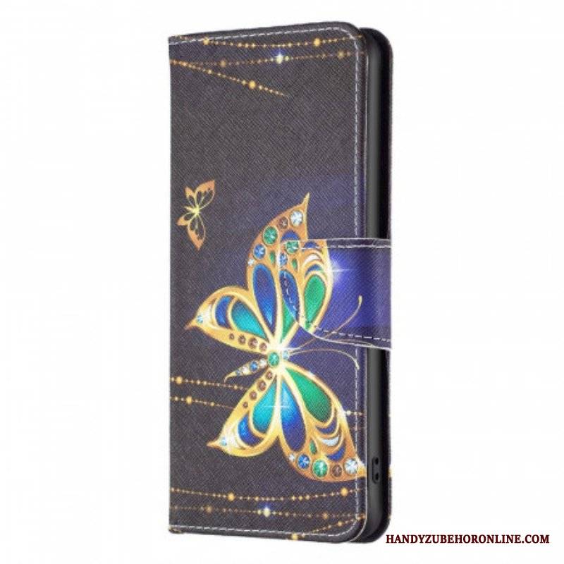 Etui Folio do Samsung Galaxy M23 5G Złoty Motyl