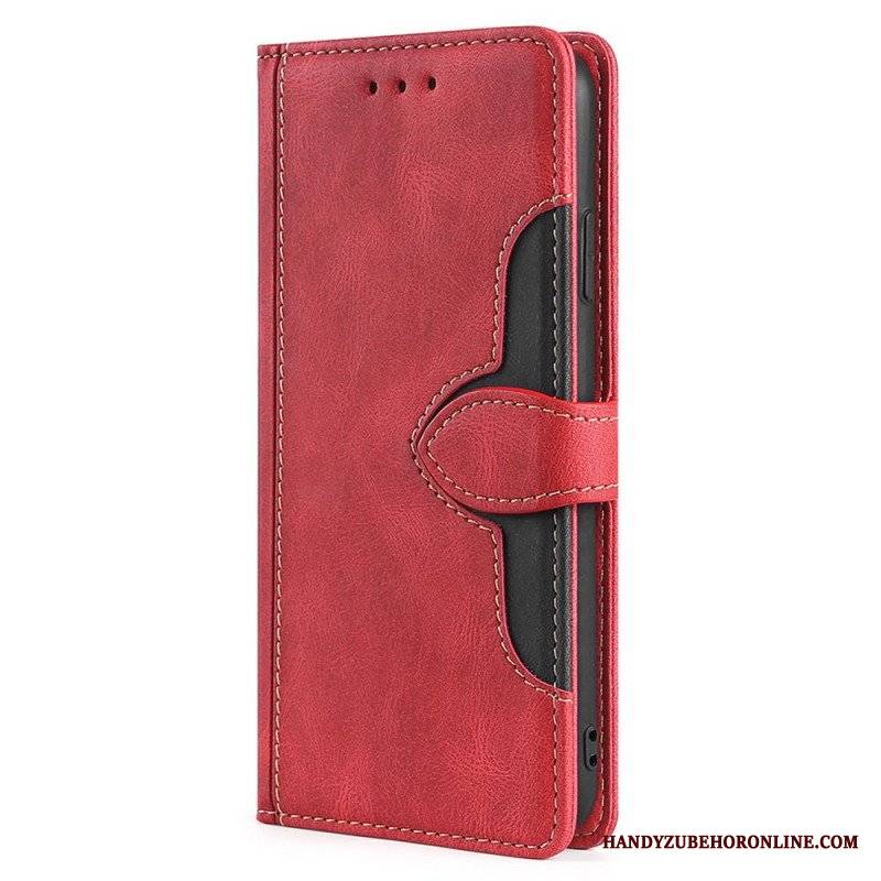 Etui Folio do Samsung Galaxy M32 Dwukolorowa Stylowa Sztuczna Skóra