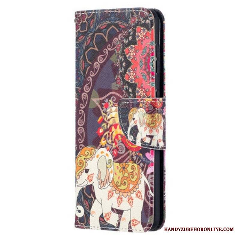 Etui Folio do Samsung Galaxy S21 5G Mandala Etnicznych Słoni