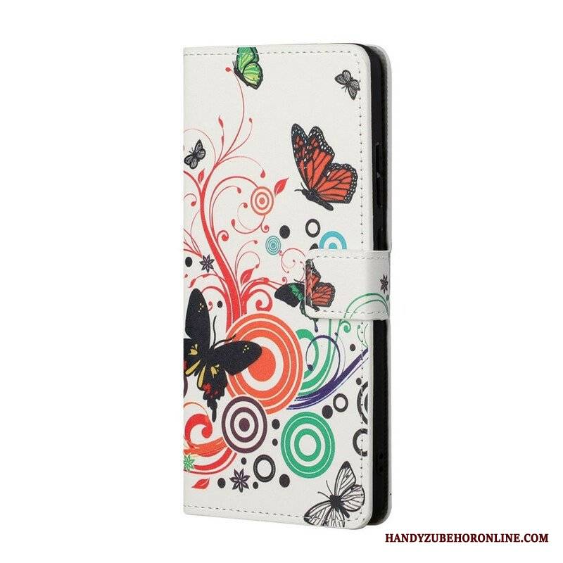 Etui Folio do Samsung Galaxy S21 5G Motyle I Kwiaty