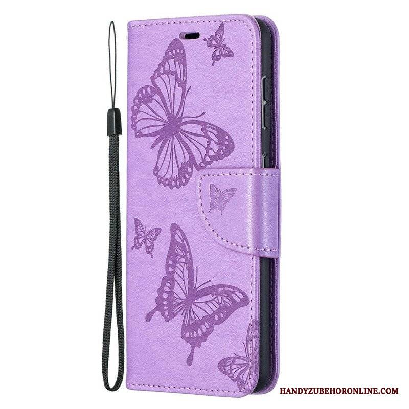 Etui Folio do Samsung Galaxy S21 5G Motyle W Locie Z Smyczą