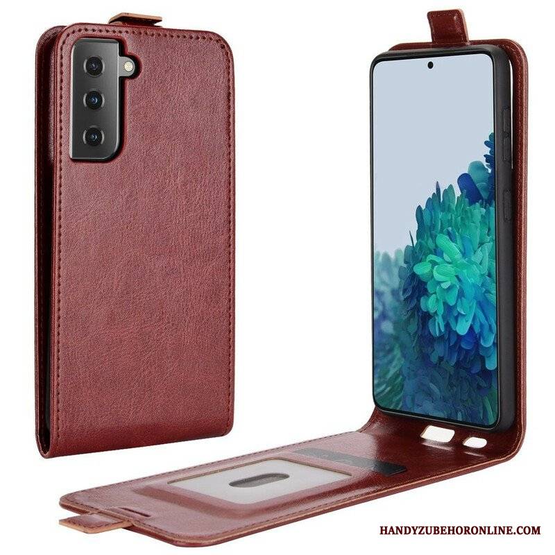 Etui Folio do Samsung Galaxy S21 5G Skórzany Futerał Pionowa Klapa Z Efektem Skóry