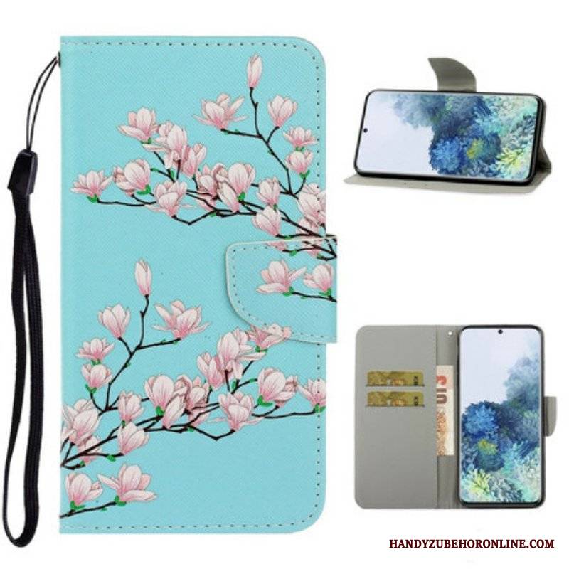 Etui Folio do Samsung Galaxy S21 5G z Łańcuch Pasiasty Krzew