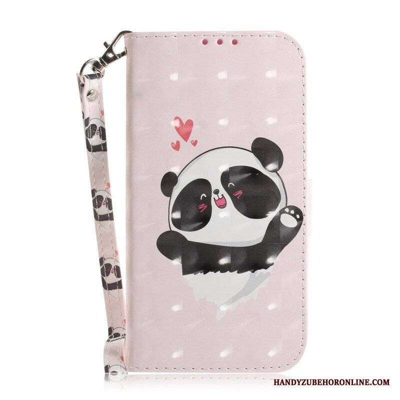 Etui Folio do Samsung Galaxy S21 5G z Łańcuch Paskowata Panda