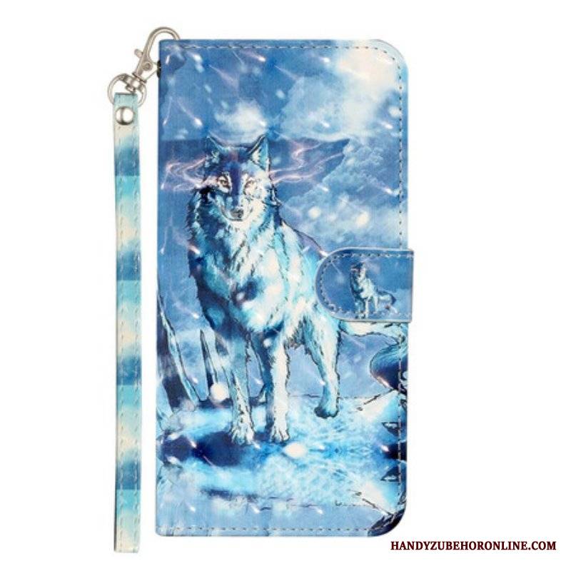 Etui Folio do Samsung Galaxy S21 5G z Łańcuch Reflektory Wolf Light Z Paskiem