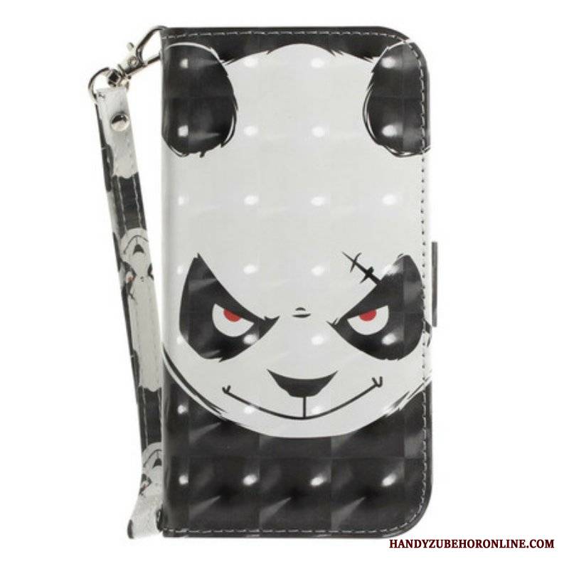 Etui Folio do Samsung Galaxy S21 FE z Łańcuch Wściekła Panda Ze Smyczą