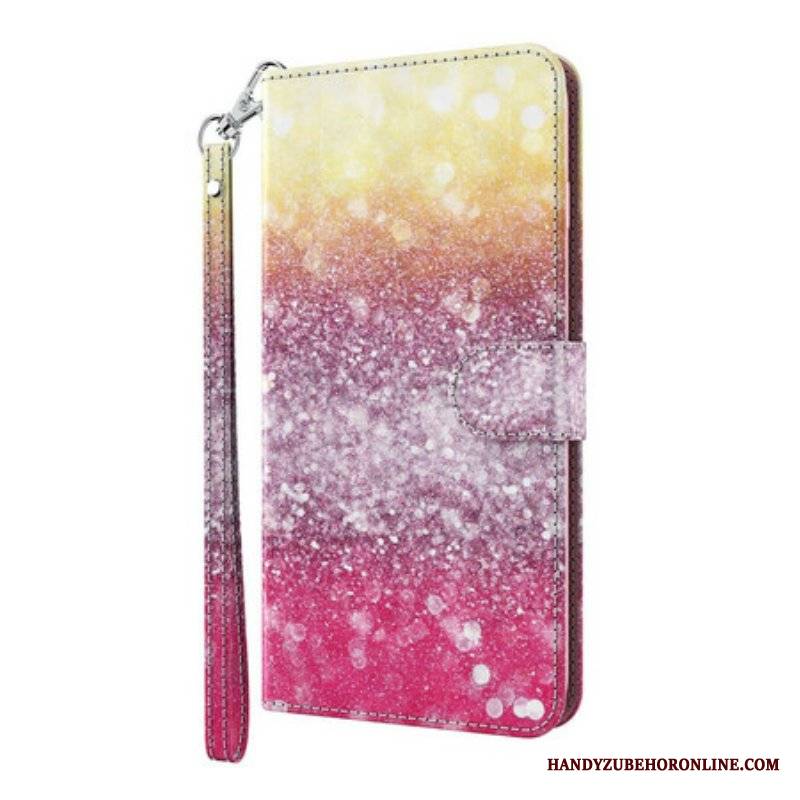 Etui Folio do Samsung Galaxy S21 Plus 5G Magenta Brokatowy Gradient