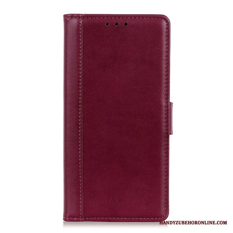 Etui Folio do Samsung Galaxy S21 Ultra 5G Kolorowa Wersja Skóry Dwoinowej