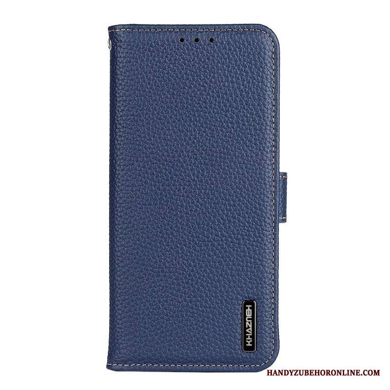 Etui Folio do Samsung Galaxy S22 Plus 5G Oryginalna Skóra Khazneh Litchi