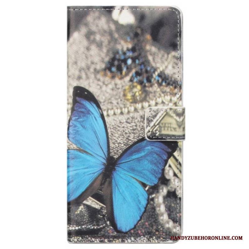 Etui Folio do Samsung Galaxy S23 5G Niebieski Motyl