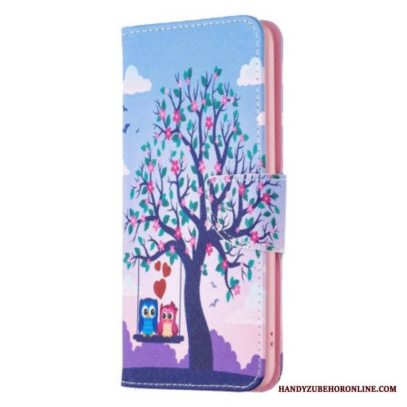 Etui Folio do Samsung Galaxy S23 5G Sowy Na Huśtawce