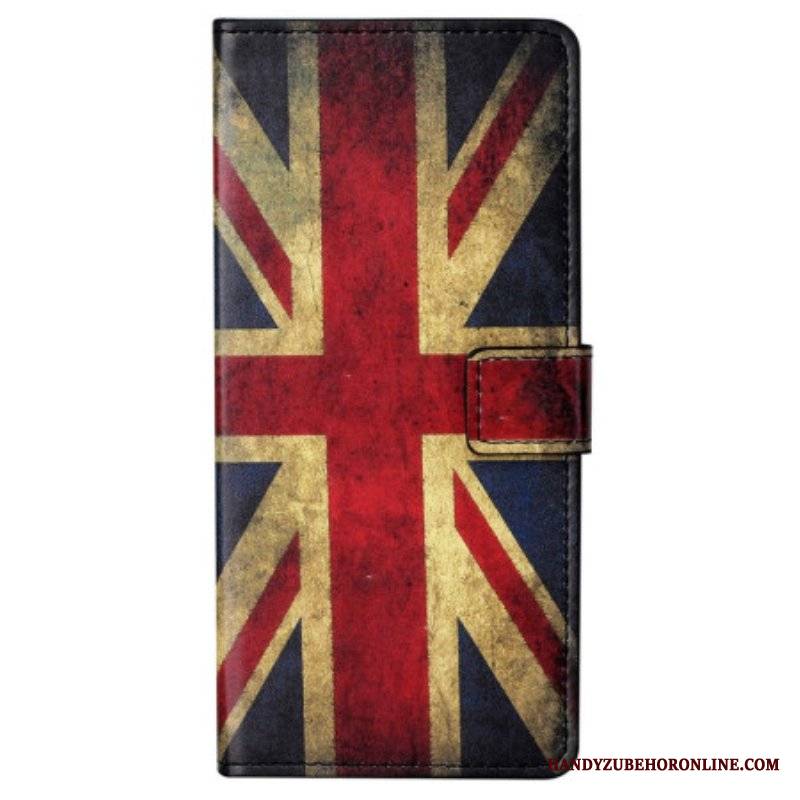 Etui Folio do Samsung Galaxy S23 5G Vintage Angielska Flaga