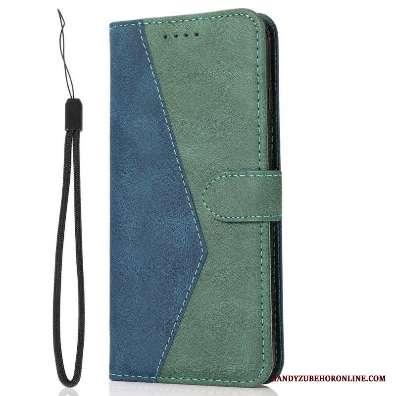 Etui Folio do Samsung Galaxy S23 5G z Łańcuch Dwukolorowy Pasek