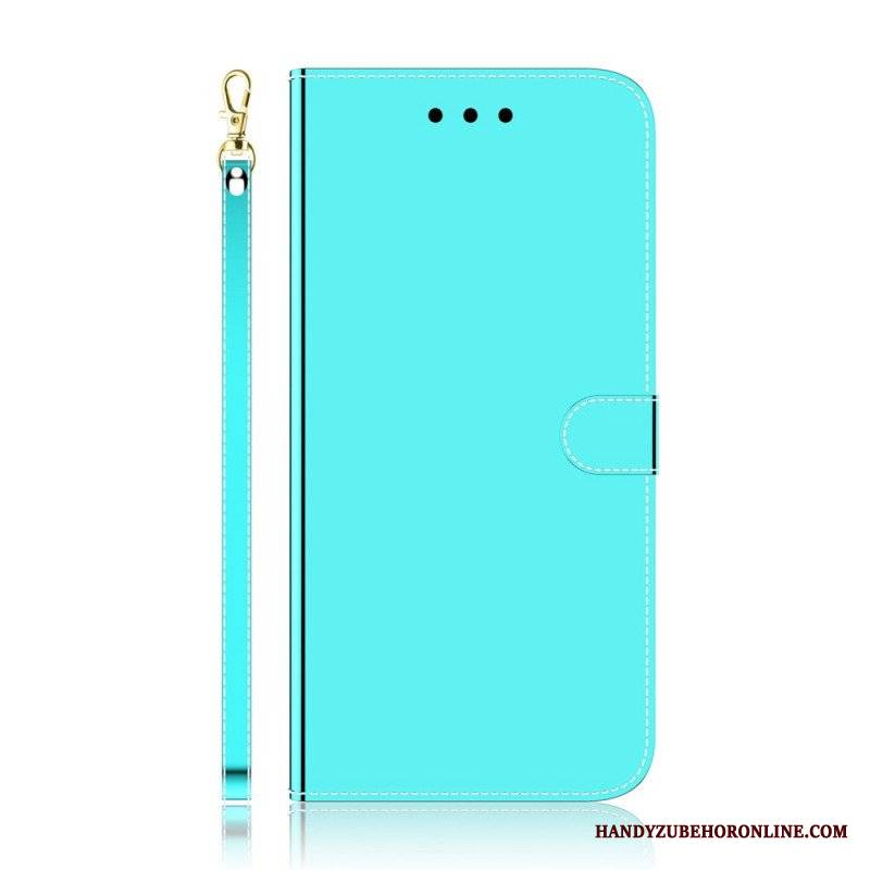 Etui Folio do Sony Xperia 1 IV z Łańcuch Lustrzany Pasek Ze Sztucznej Skóry