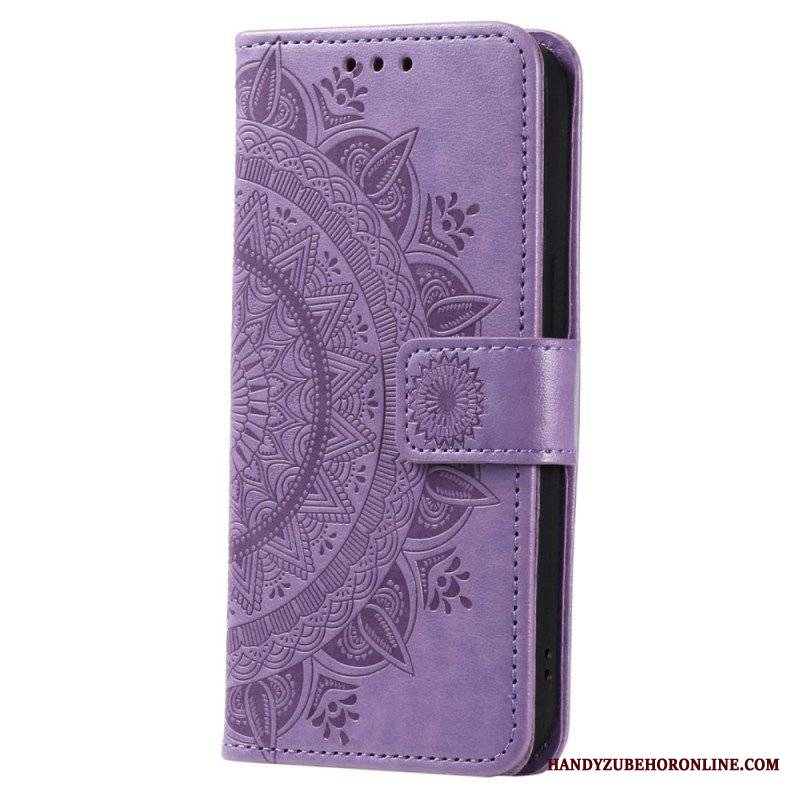 Etui Folio do Sony Xperia 5 IV z Łańcuch Mandala Słoneczna Na Ramiączkach