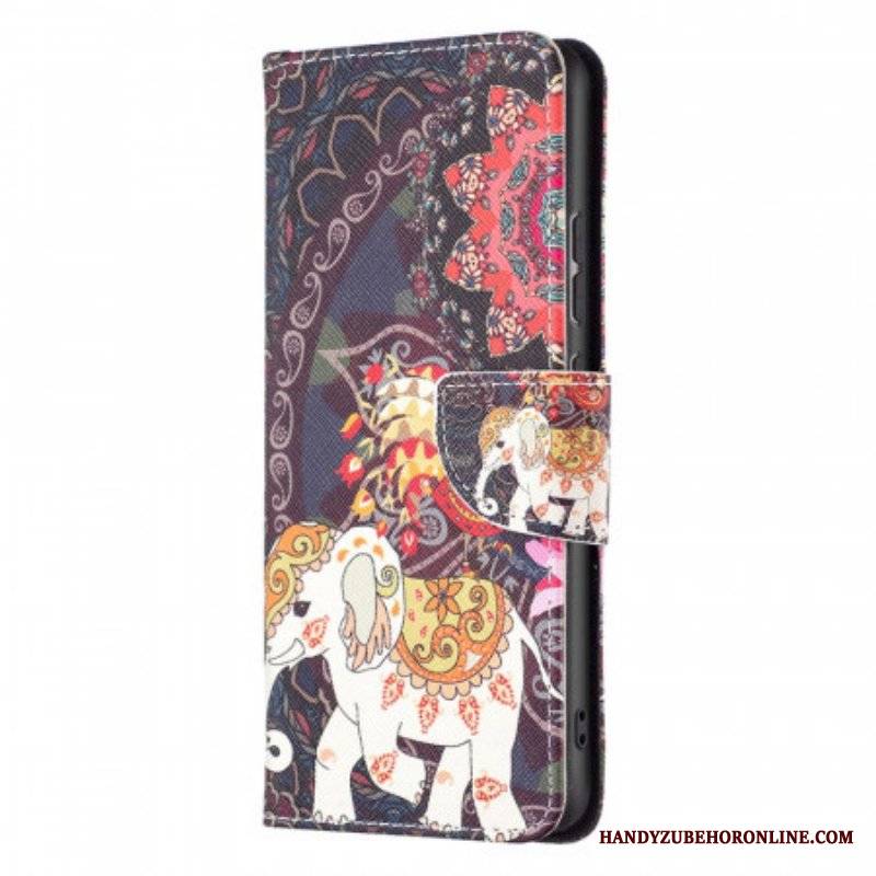 Etui Folio do Xiaomi 12 / 12X Słonie Indyjskie