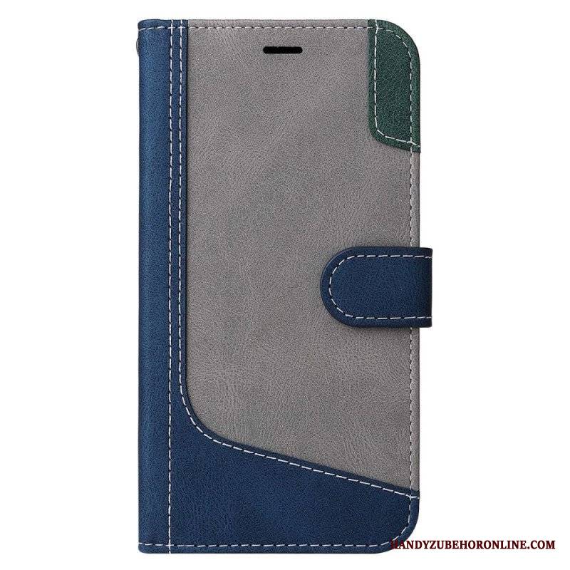 Etui Folio do Xiaomi 12 / 12X z Łańcuch Trójkolorowy Pasek