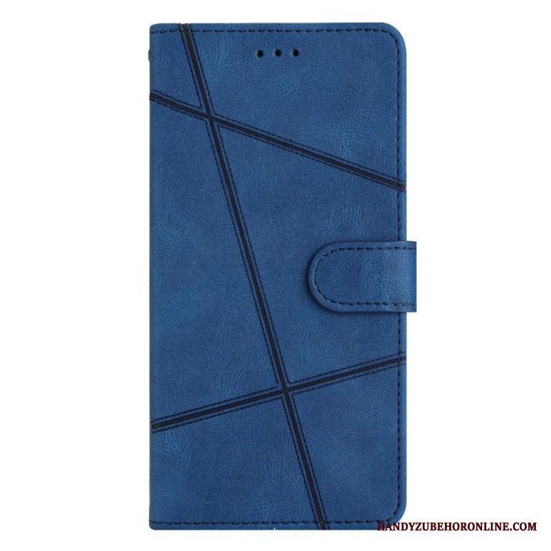 Etui Folio do Xiaomi 12 Lite z Łańcuch Linie Paska Z Efektem Skóry