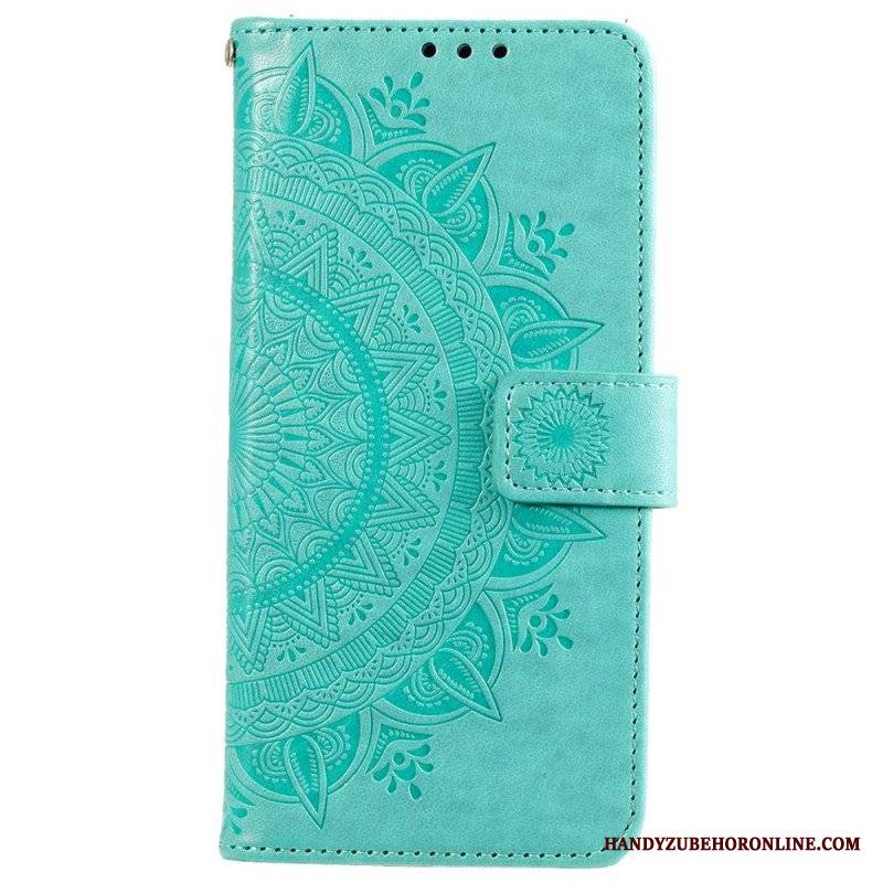 Etui Folio do Xiaomi 12 Pro z Łańcuch Mandala Słoneczna Na Ramiączkach