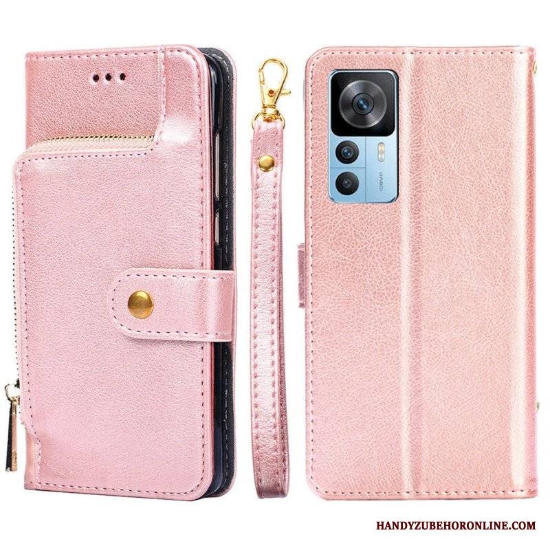 Etui Folio do Xiaomi 12T / 12T Pro Przednia Portmonetka I Smycz