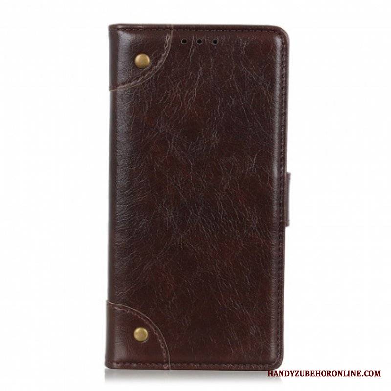 Etui Folio do Xiaomi Redmi Note 10 Pro Nity W Stylu Vintage Ze Skóry Nappa