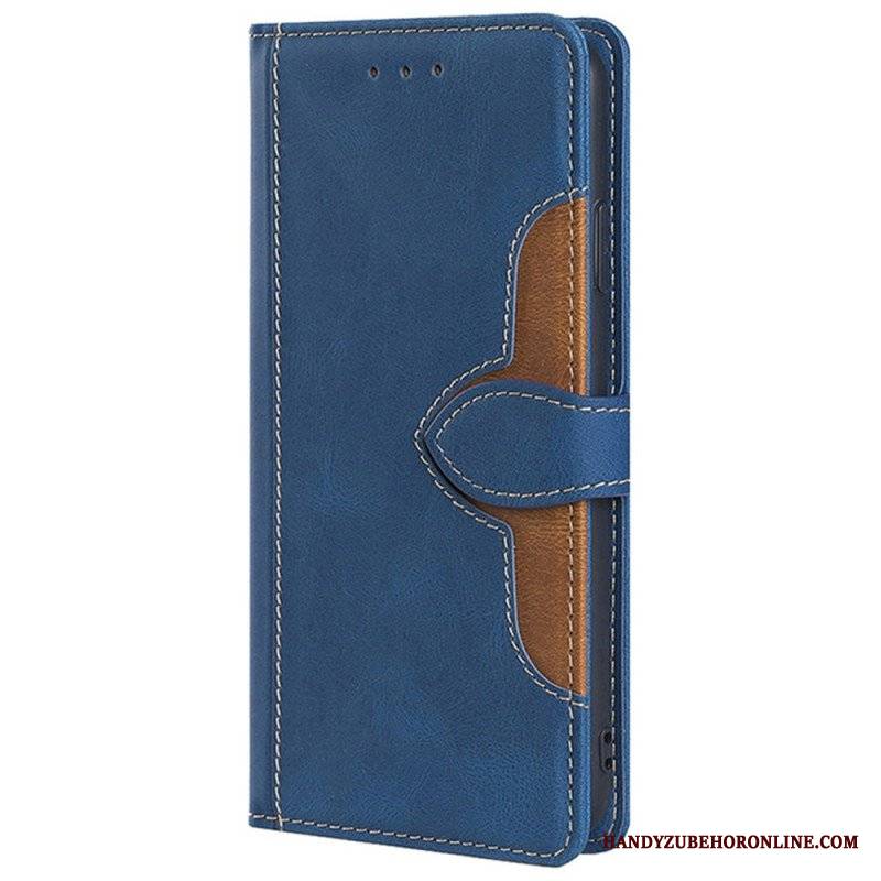 Etui Folio do Xiaomi Redmi Note 11 / 11S Dwukolorowa Stylowa Sztuczna Skóra