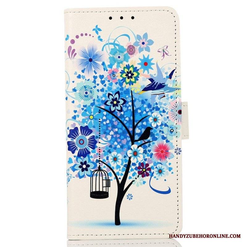 Etui Folio do Xiaomi Redmi Note 12 4G Drzewo Z Kolorowymi Ulistnieniem