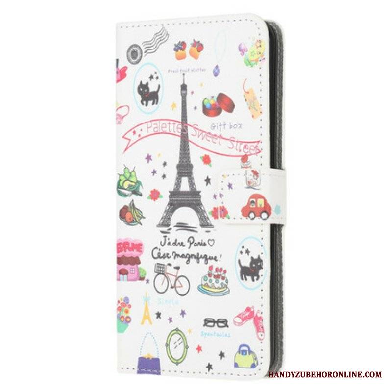 Etui Folio do iPhone 13 Mini Kocham Paryż