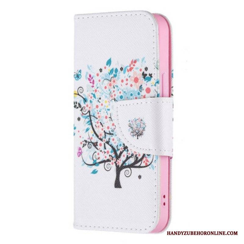 Etui Folio do iPhone 13 Mini Kwitnące Drzewo