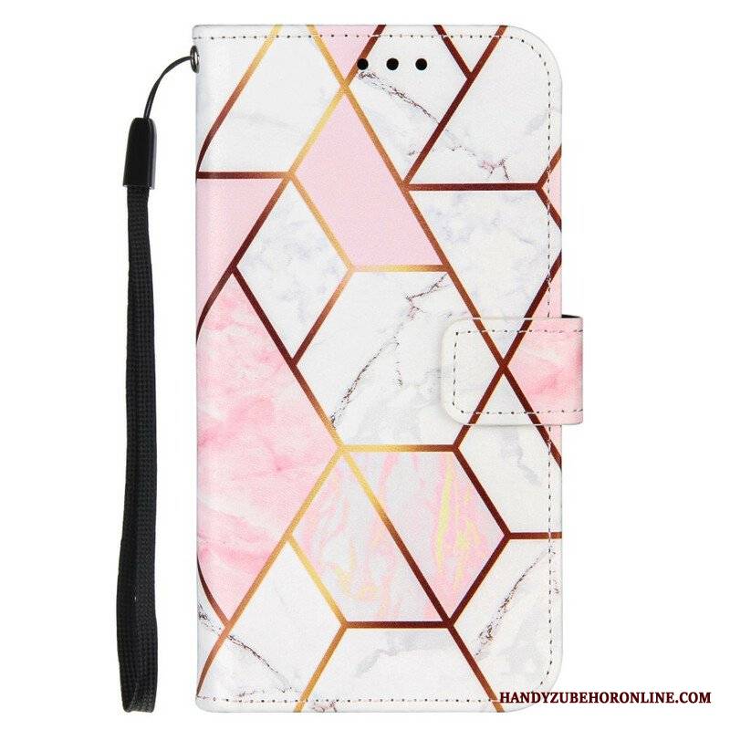 Etui Folio do iPhone 13 Pro Geometryczny Marmur