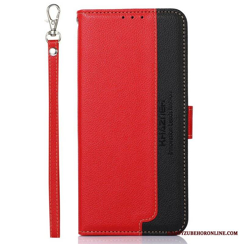 Etui Folio do iPhone 13 Pro Max Rfid Khazneh W Stylu Liczi