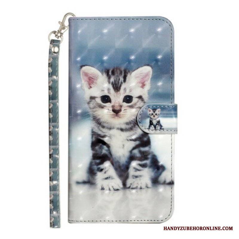 Etui Folio do iPhone 13 Pro Max z Łańcuch Kitten Light Spots Z Paskiem